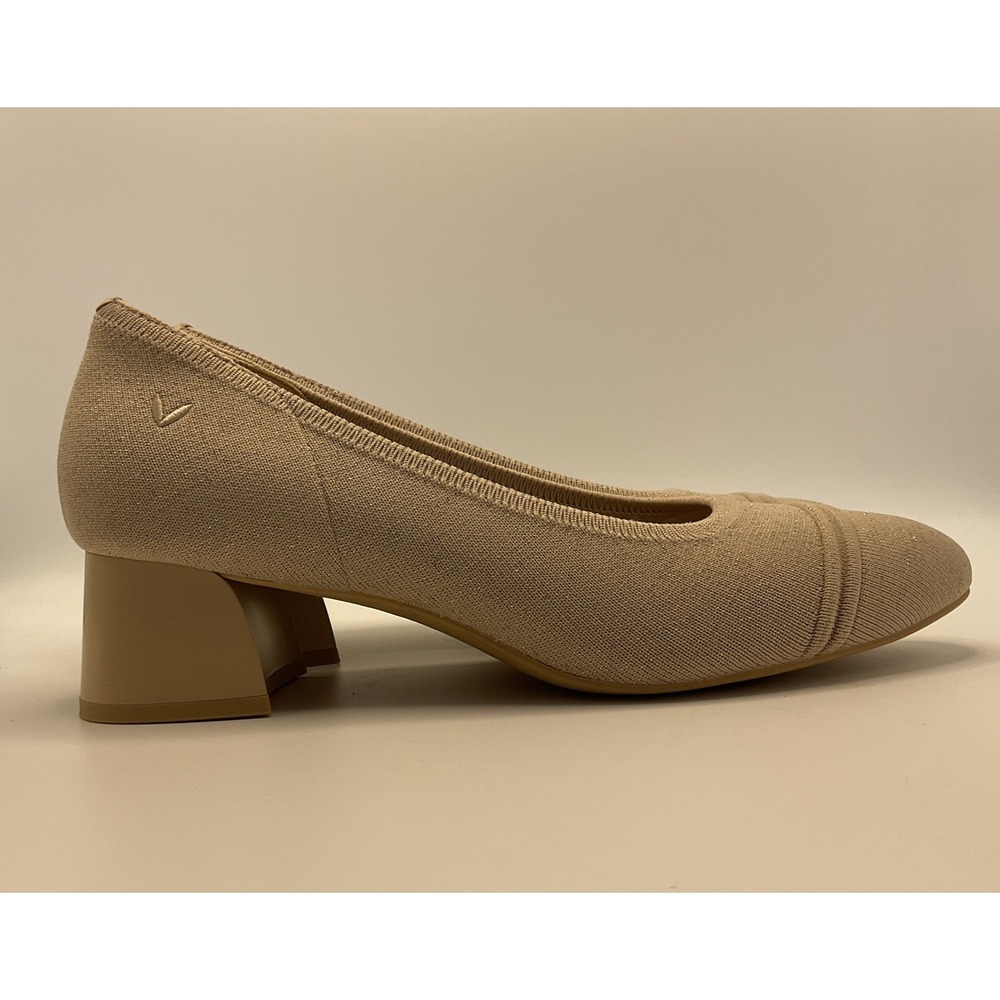 VIVAIA Julie Pro Golden Almond Beige Knit Block Heel Pump Shoes Women's 40 9